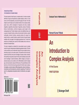 cover image of An Introduction to Complex Analysis